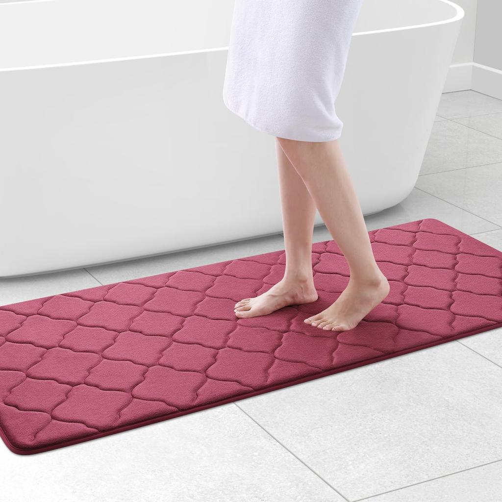 Olanly Bath Mat Rug Machine Wash Dry Cozy Memory Foam Ultra Soft Bathroom Rug Thick Bath Mat For Bathroom Floor Tub And Shower
