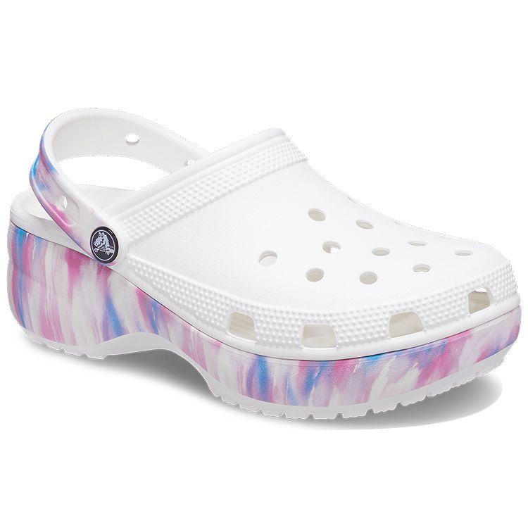 Crocs Classic Clog Tie-Dye Trendy Clogs Women Clogs White Purple 207580-94S