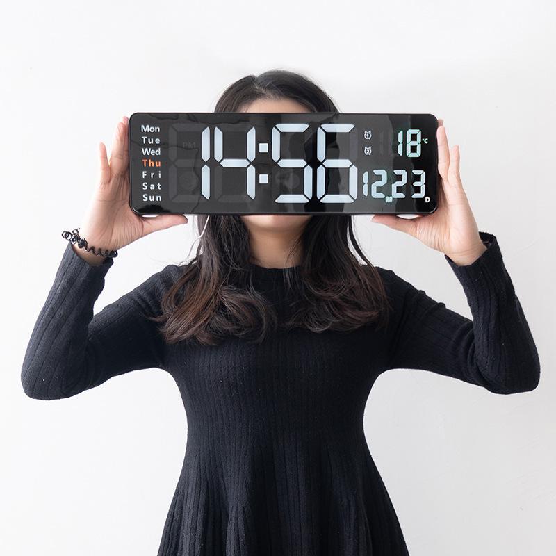16" Nordic LED Digital Wall Clock with Large Screen Display, Model 6626 - Simple Living Room Décor.