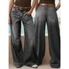 2026 New Women's Loose Fit Wide Leg Straight Jeans, Vintage Slimming Cropped Denim Pants for Casual Daily Wear