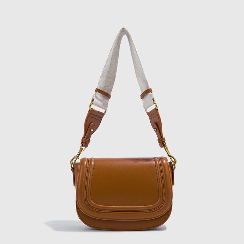 ZA Women's Bag Single-shoulder Handbag Hot 2024 New Style Small Wide Shoulder Strap Oblique Span Underarm Saddle