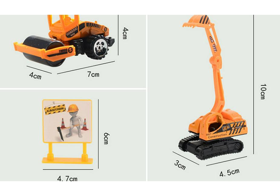 Children's Mini Alloy Inertial Car Set with Sliding Trailer Models