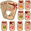 24 Valentine's Day Candy Cards With Drifting Bottle Shaped Cards For Valentine's Day Party Gift Exchange