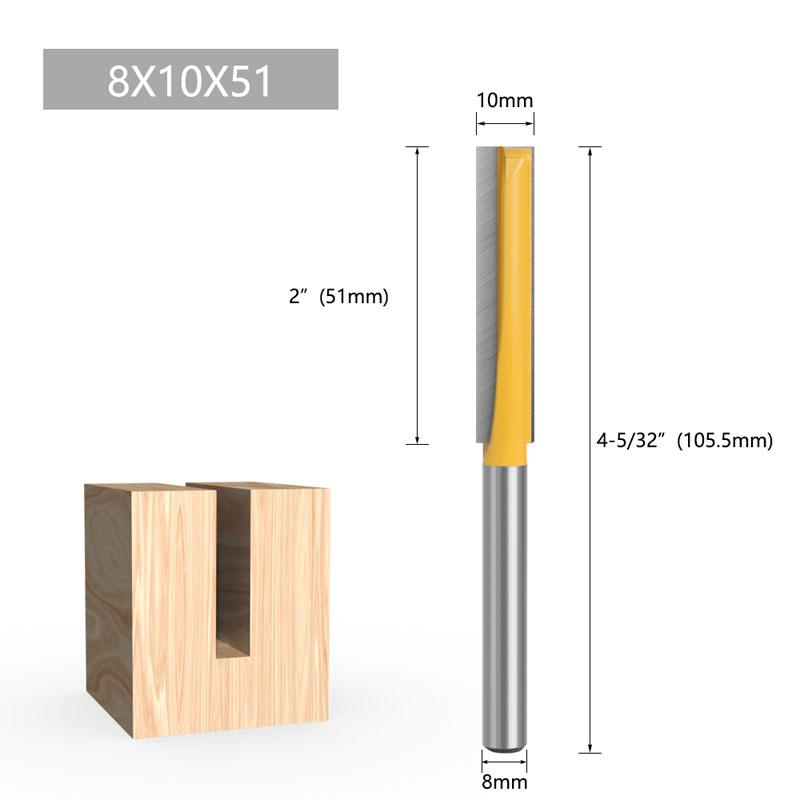 1/4pc 8mm haste extensão longa reta faca de corte cnc roteador bit limpeza inferior fresas para corte de borda de madeira
