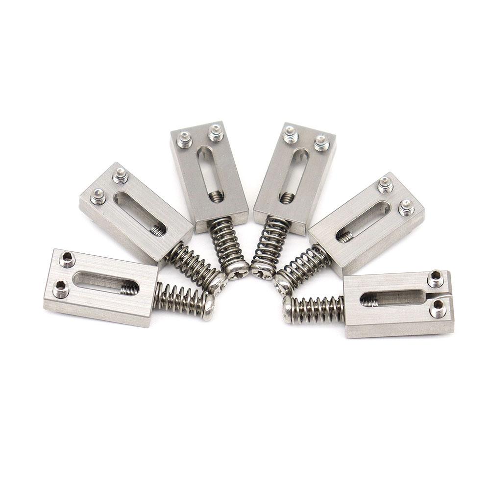 6pcs Guitar Bridge Saddles Upgraded Version Solid Stainless Steel 10.5mm Nickel Screw