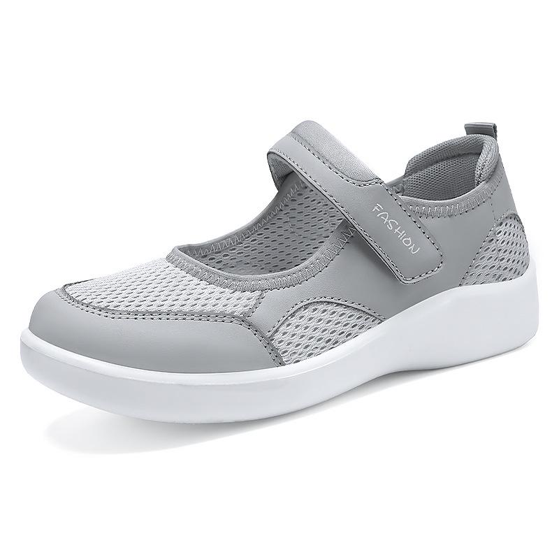 Women's Summer Breathable Casual Velcro Shoes - Soft Sole, Comfortable for Middle-Aged & Elderly Mothers