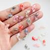100 Pcs New 12*15Mm Cute Mini Shiny Cartoon Goldfish Resin Figurine Crafts Flatback Ornament Jewelry Making Hairwear Accessories