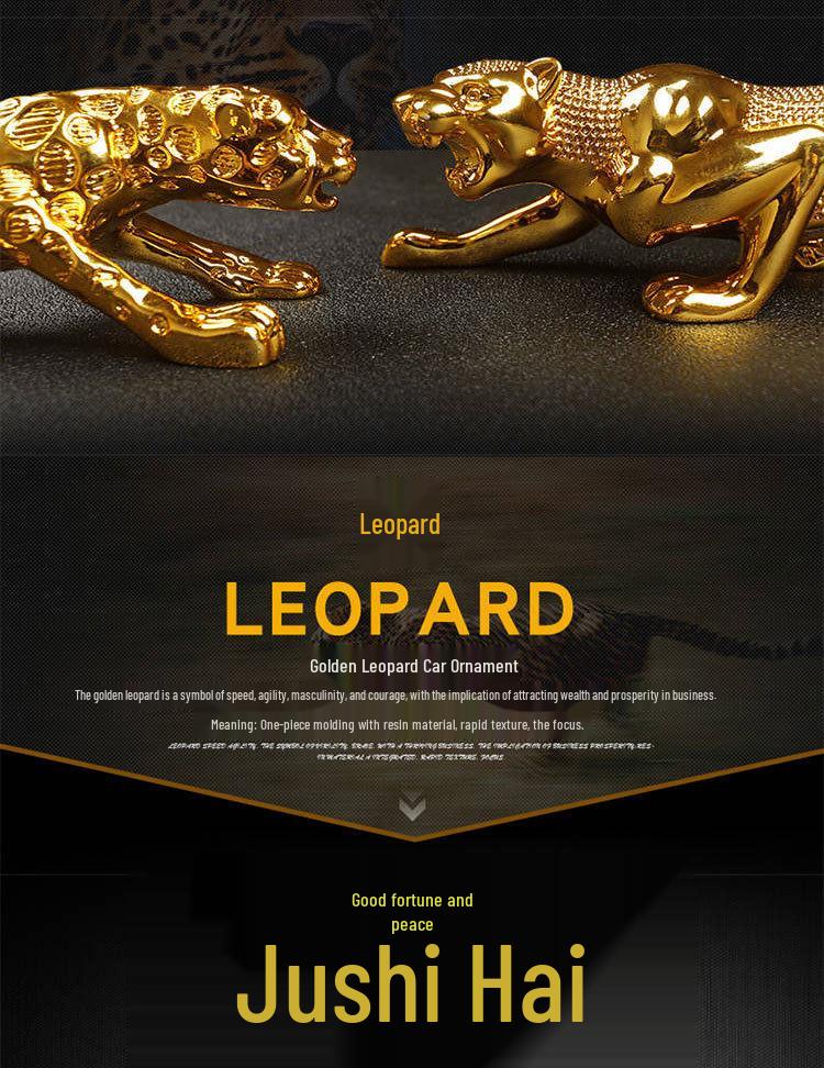 Golden Leopard Car Perfume Ornament: Creative Center Console Decoration for Men