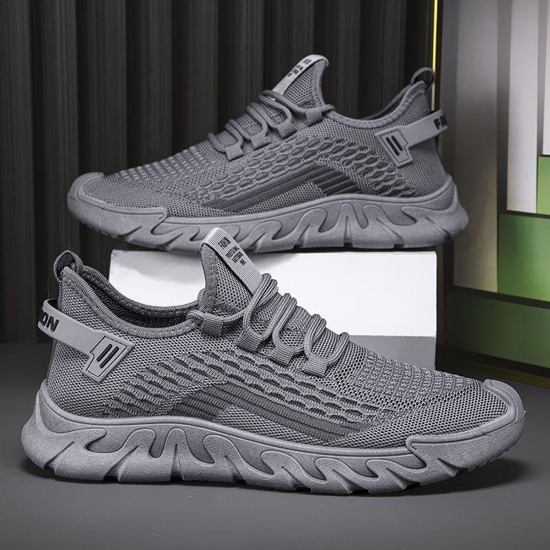 Men's shoes summer fly-woven mesh shoes fashionable breathable sports shoes soft sole lightweight student running shoes