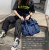 YAYUPLUS Denim Tote Bag, Women's 2-Way Shoulder Bag, Perfect for Commuting, School, Outings, and Travel (Dark Blue)