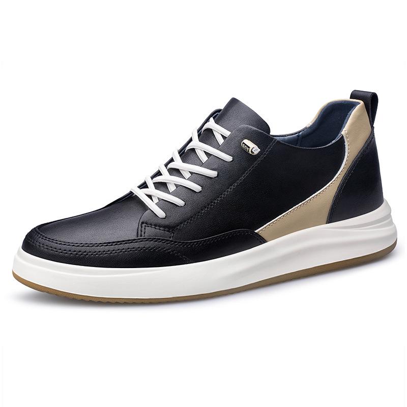 Men s Spring White Casual Shoes with Invisible Height Increase (6CM) - 8CM Skate Style EU 40
