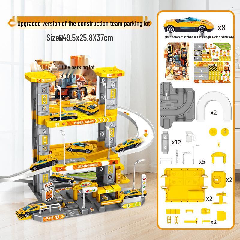 Multifunctional Police Building Blocks Set with Vehicle Launcher and Urban Rail Parking Garage