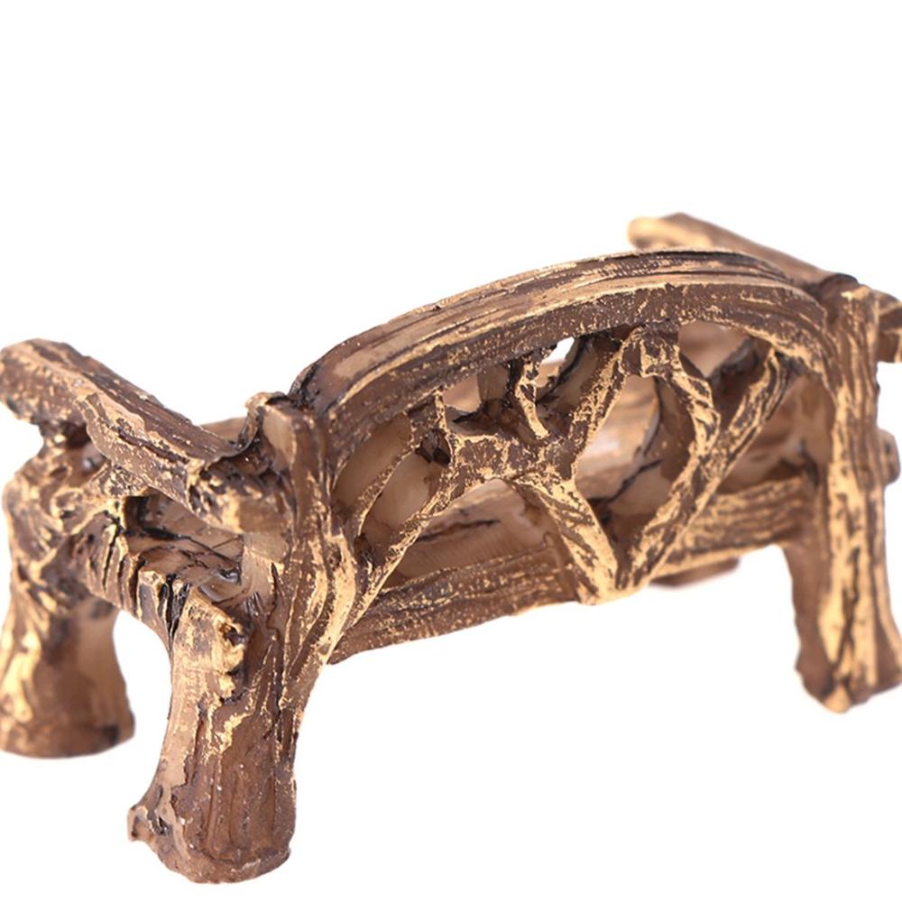 Garden Resin DIY Craft Bench Miniature Furniture Figurines Park Seat Ornaments Lawn Chairs Set