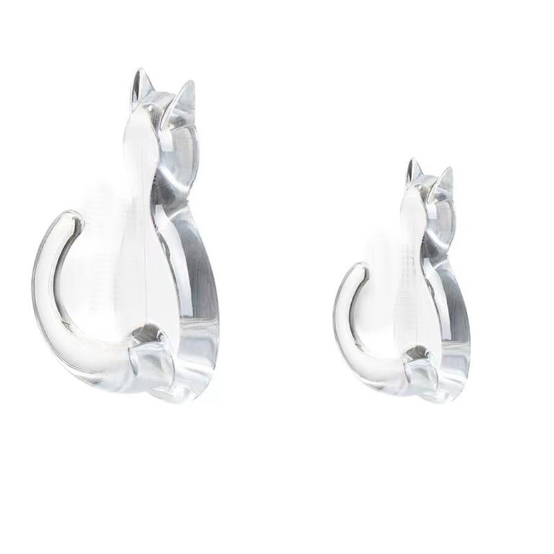 2pcs Cats Shaped Wall Mount Hooks with Strong Adhesive Backing Space Efficient Vertical Storage Hook For Keys Hats