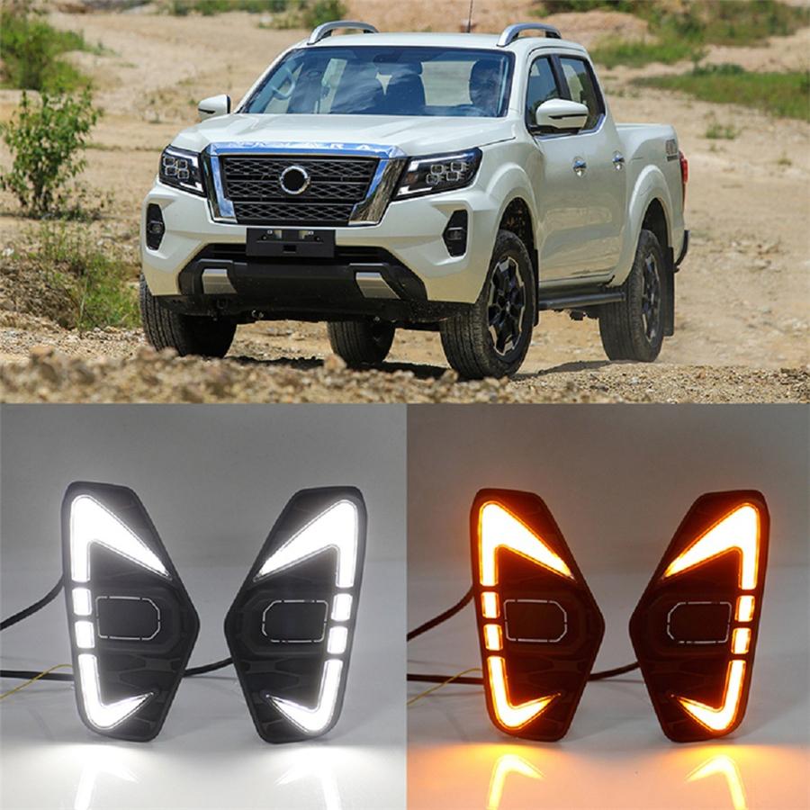 2x LED DRL Kjørelys Tåkelys Blinklys for Nissan Navara 2020-22