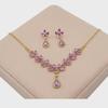 Crystal Purple Rhinestone Necklace & Earring Set: Elegant Evening & Bridal Accessories