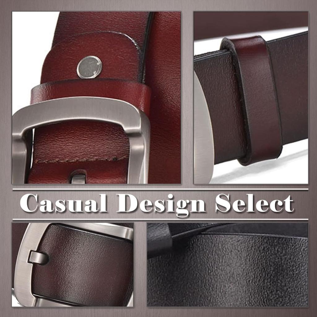 [One Limitation] Belt, Leather, Buckle, Metal, Elegant Design, Business Casual, Men's BP781 (Brown)