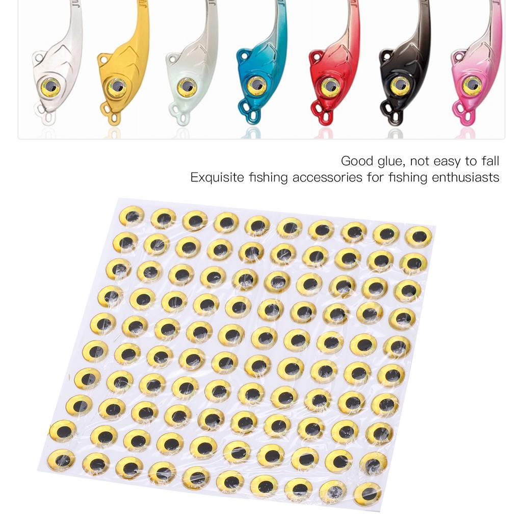 Fish Eyes Sticker Fishing Lures Eyes 3D Holographic Simulation Artificial Fishing Lure Eyes Sticker SetGold