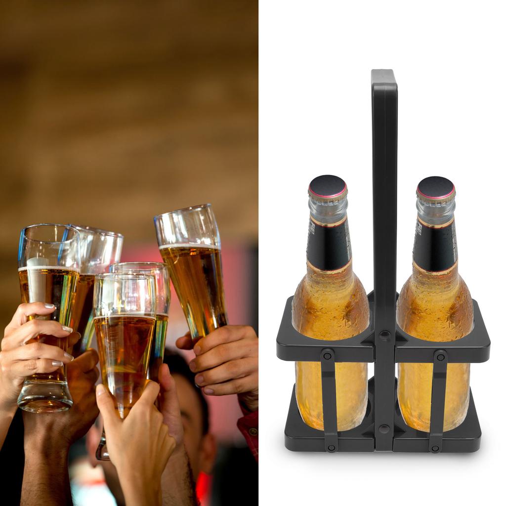 Bier Halter 2er-Pack Faltbar Tragbar Bier Getränke Ausstellungs Korb Bierflaschen Träger mit Verdicktem Griff
