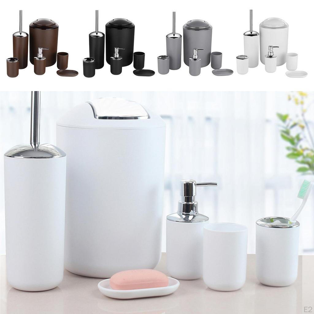 6 Piece Bathroom Accessories Set, Soap Dispenser, Toothbrush Holder, Cup, Dish for