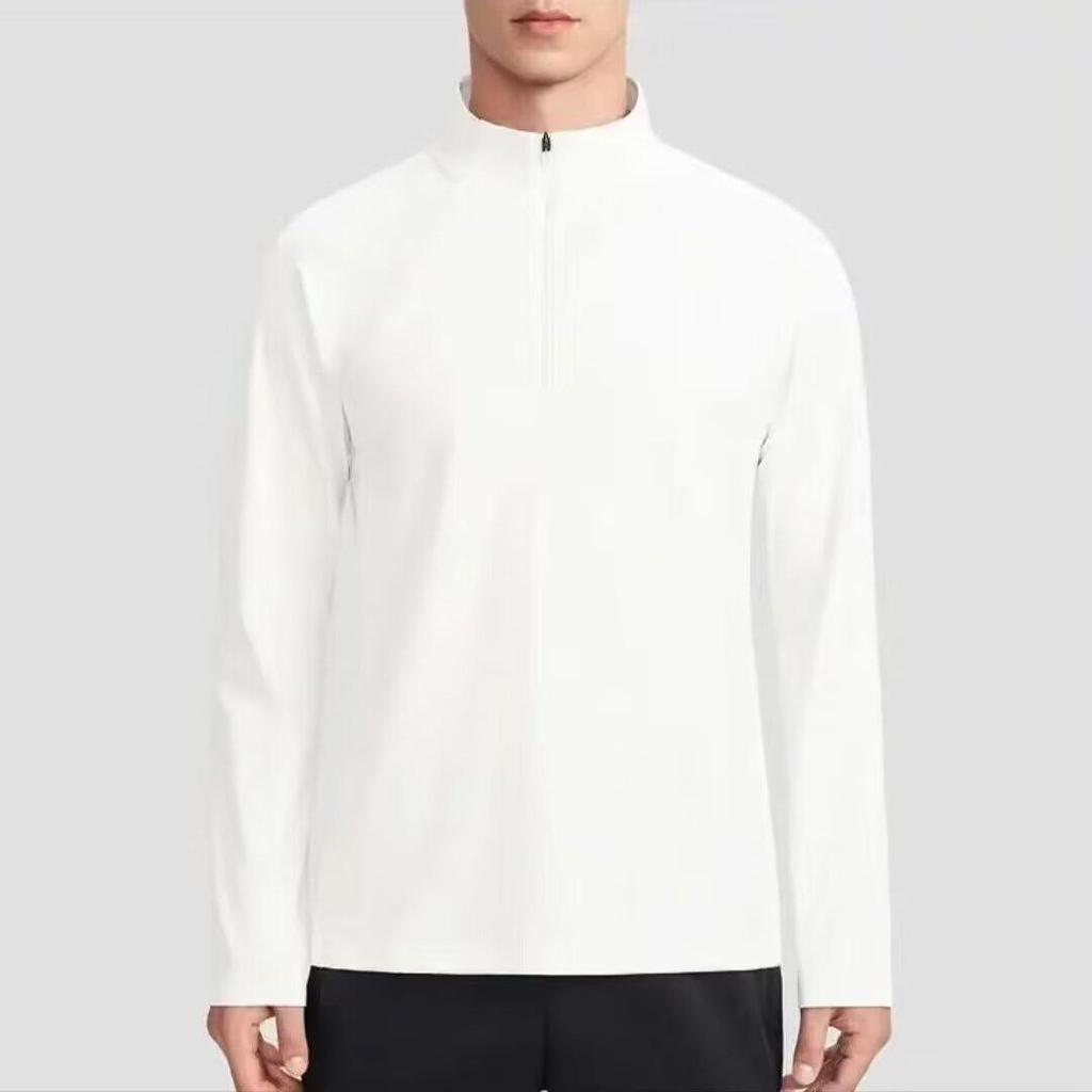 Herren Langarm Schnelltrocknendes Sportoberteil mit halbem Reißverschluss für Radfahren, Laufen und Training