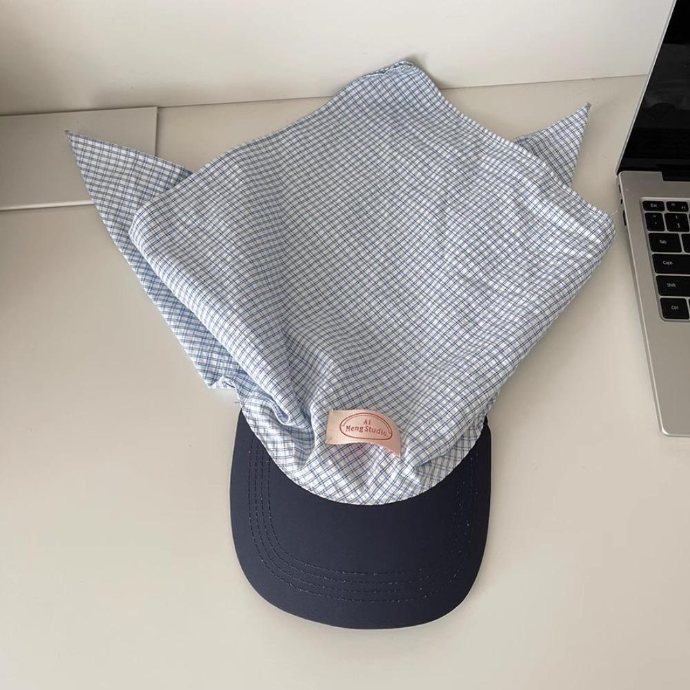 Plaid Scarf Peaked Cap Cotton Triangle Headscarf Hat Y2K Headscarf Baseball Hat  Mountaineering