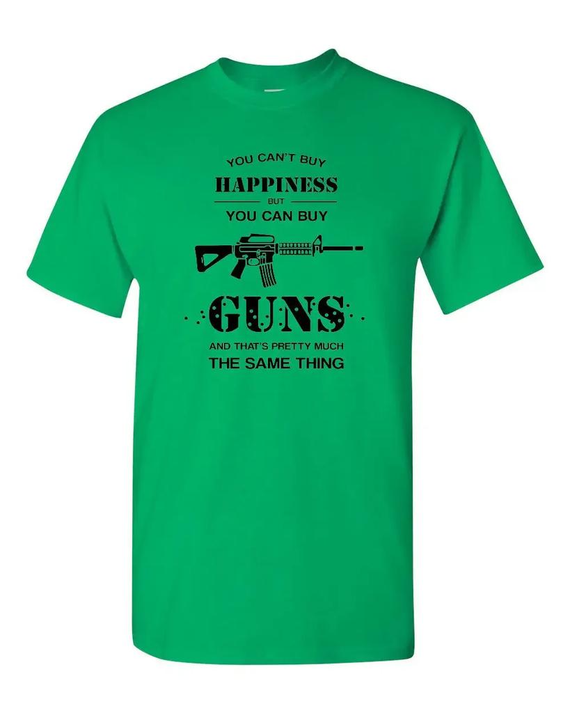 You Cant Buy Happiness But You Can Buy Gun Funny Gun Rights TShirt 100 Cotton ONeck Summer Short Sleeve Casual Unisexs Tshirt