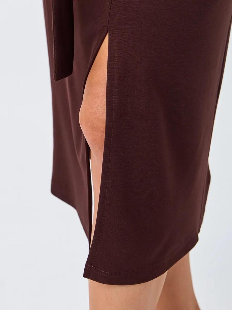 European & American Women's V-Neck Slim Fit Long Sleeve Midi Dress