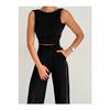 Women's Trend With Plenty Of Trotting Modal Fabric Tracksuit Six Double Pockets Wide Leg Sides With White Lane