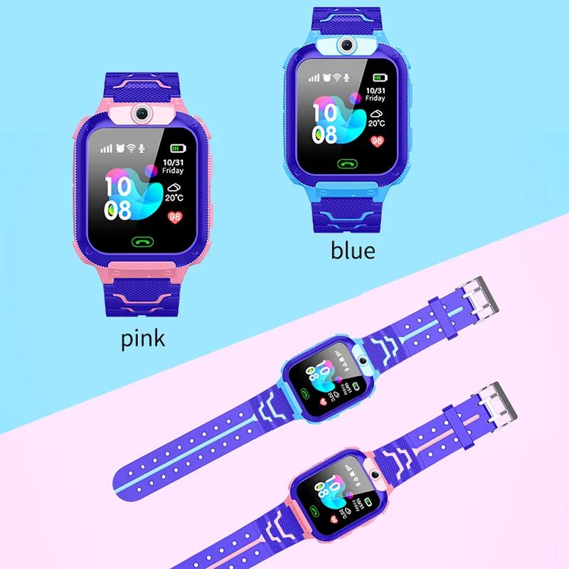 Q12B SIM Smart Watch Kids GPS WIFI Video Call SOS IP67 Waterproof Child Smartwatch Camera Monitor Tracker Location Phone Watches