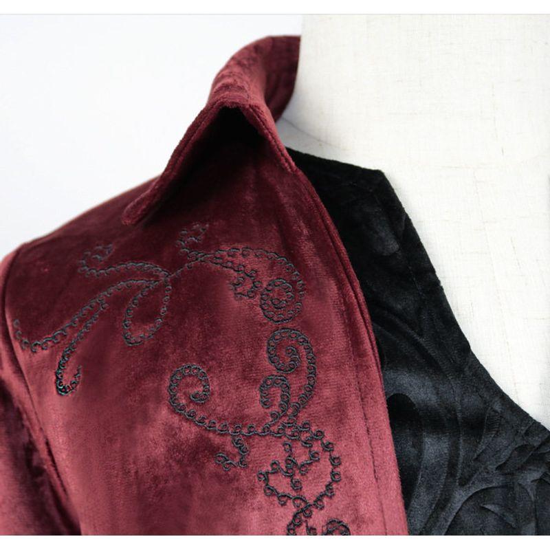 Manysun 2023 Halloween Amazon European and American New Medieval Retro Costume Mid-Length Punk Men's Coat