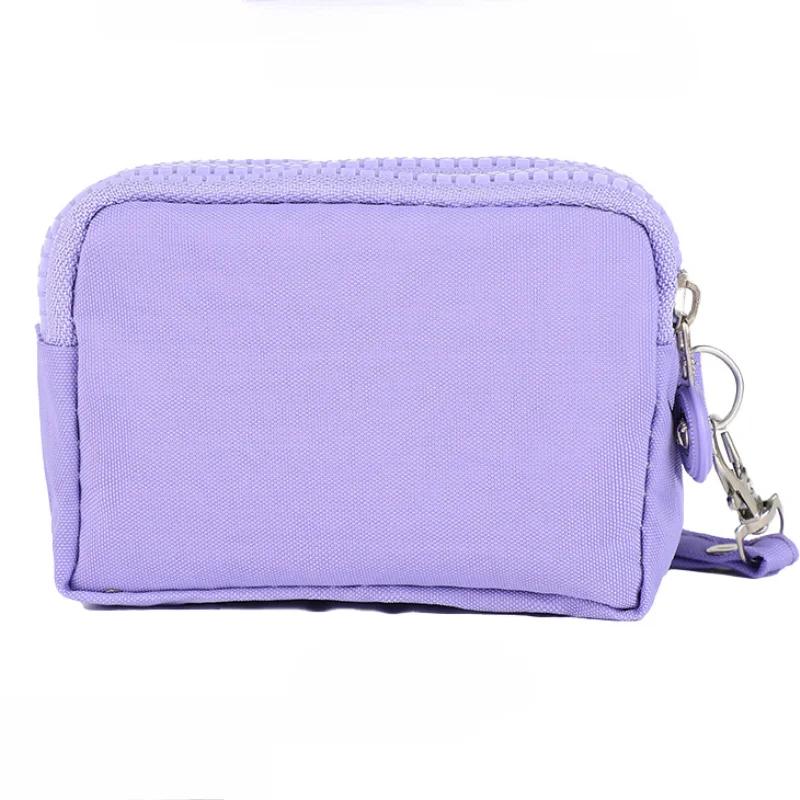 Mini Nylon Coin Purse Key Bag Women Wallets Zipper Waterproof Portable Three Layer Card Holder Female Girl Handbag Headphone Bag