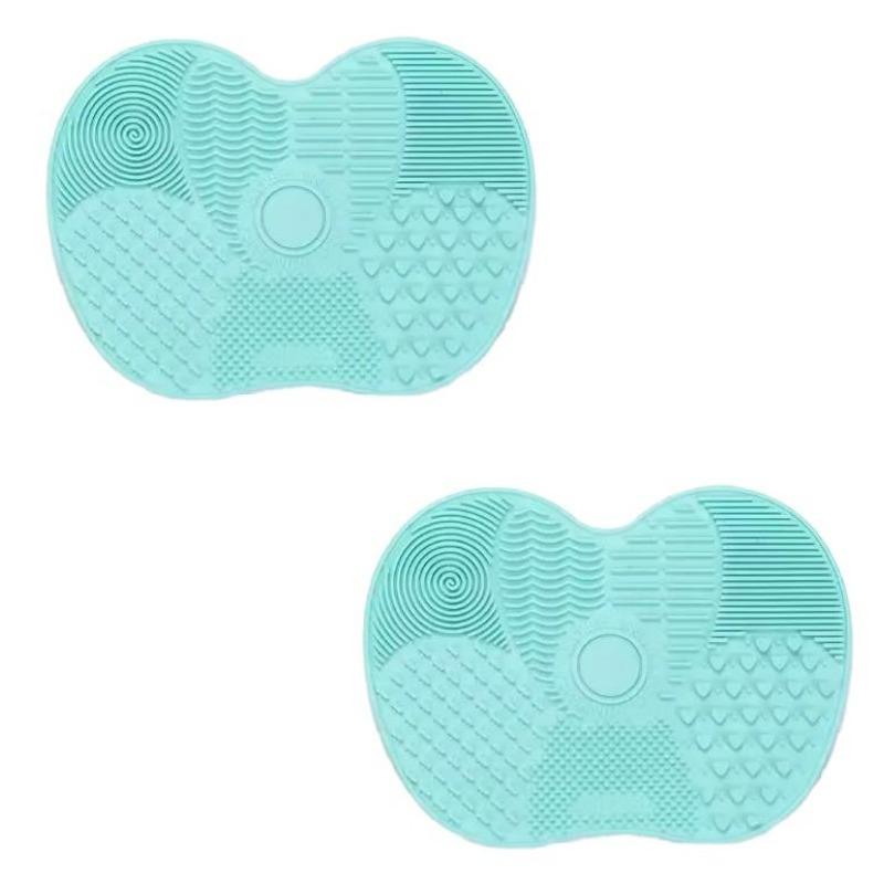 

Силиконовая кисть для очистки косметической щетки для мытья макияжа Коврик для чистки геля Основа для чистки кистей для макияжа Подушечка для чистки Скрабовая доска Green 2PCS