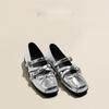 Women's Flat Bottom Single Shoes Retro Rivet Shallow Mouth Ballet Flats Mary Jane Shoes Butterfly Knot Casual Shoe Zapatos Mujer