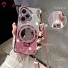 For Huawei Honor 400 Lite Pro Case Crossbody Lanyard Plating Mirror Holder Cover