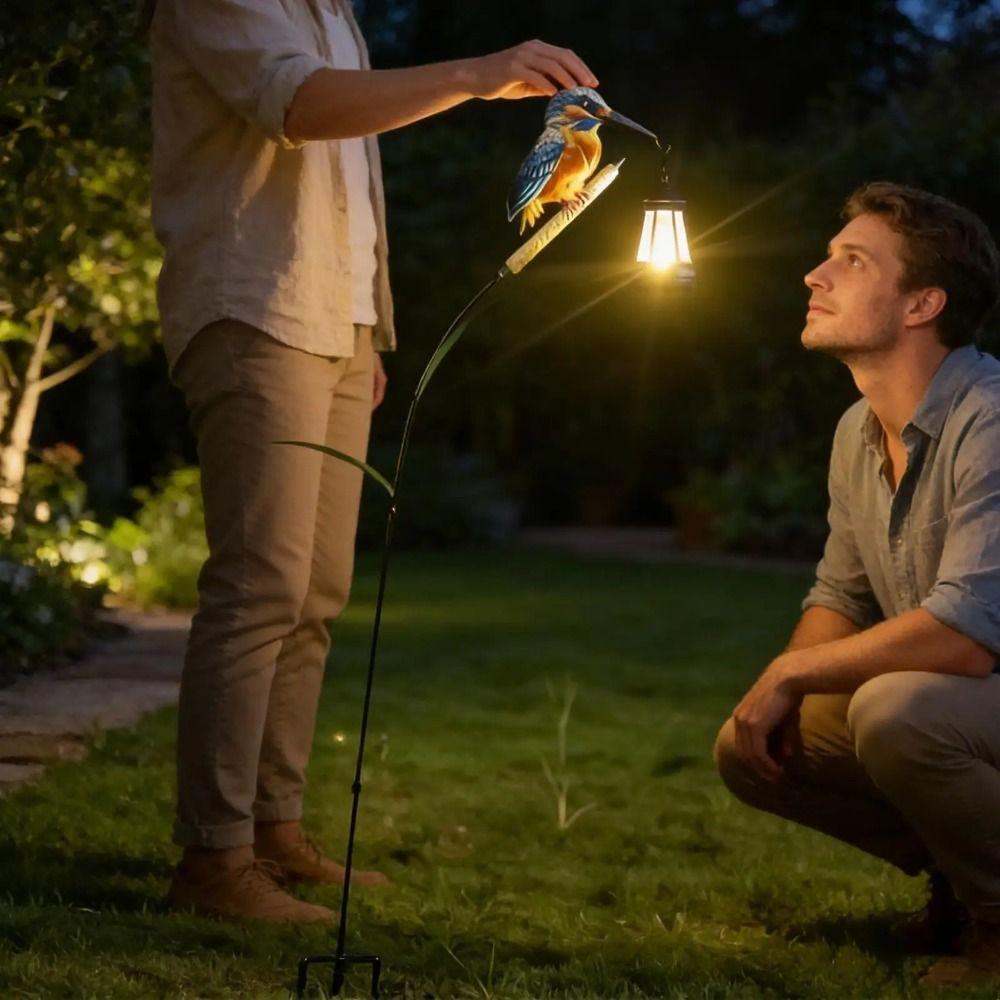Bird Shape Solar Hanging Lantern Warm Light Solar Powered Lantern  Courtyard Decoration