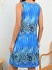 Summer Women's Round-neck Sleeveless Bohemian-style Printed Loose Short Dress, Suitable for Casual or Vacation