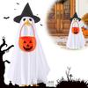 Halloween Porch Goose Outfit Ghost With Pumpkin Bag Goose Attire Halloween Goose Costume Set For Outdoor Garden Yard Patio
