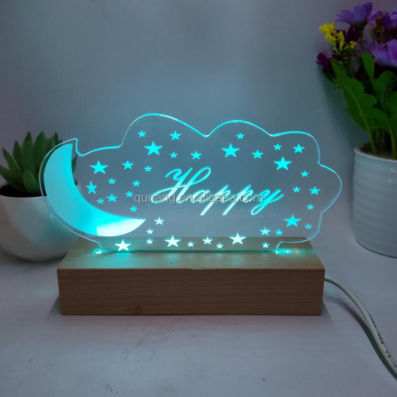 Personalized Night Light Kid Room Desk Decor Christmas Gift 3D Acrylic Custom Name Light