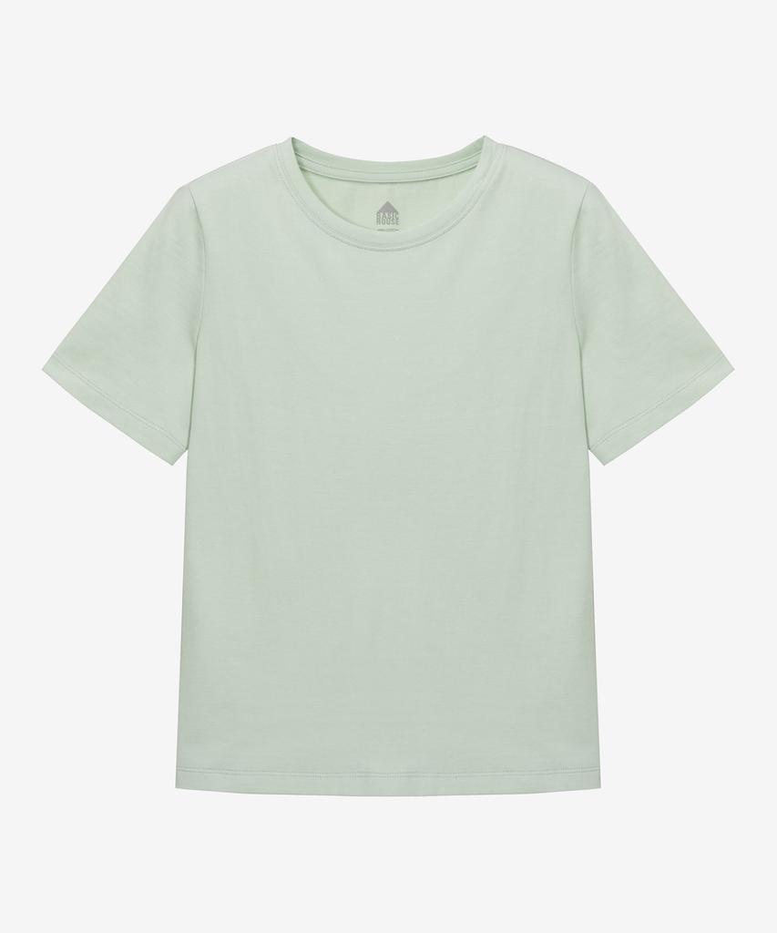 BASIC HOUSE Women'S Premium 40-Count Round Neck Short Sleeve T-Shirt Mint Lats0211