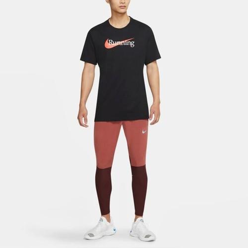 Men's Black Nike Logo Printed American-Style Sports T-Shirt