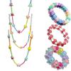 Trendy Dopamine Star Necklace/Bracelet with Rainbow Beads Feature for Women Fashionable Layered Chain Jewelry Gift