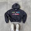 European and American trendy brand street hip-hop hooded colored letter embroidered sweater for men and women of the same style casual sports tops 