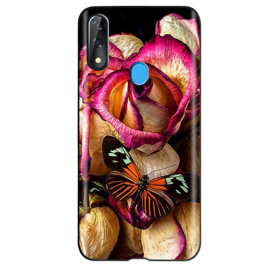 Etui do ZTE Blade V10 Modny Wzór Kwiatowy Serce Etui na Telefon do ZTE Blade V10 Vita V 10 Czarne Silikonowe Miękkie TPU Zderzak