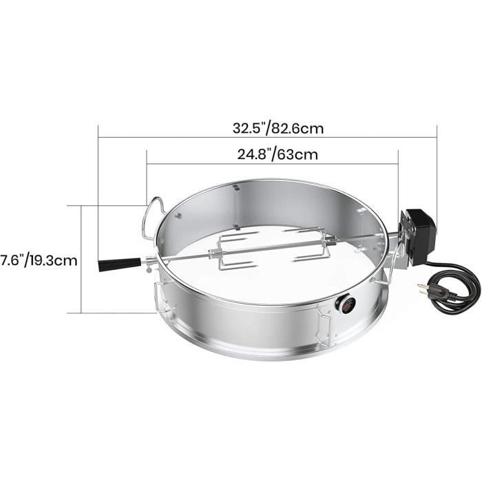 onlyfire ensemble d'anneaux à pizza en acier inoxydable avec rôtissoire