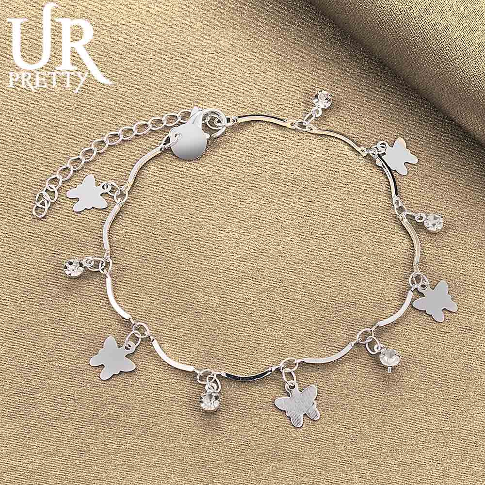 Módní šperk se zirkonovým náramkem z 925 stříbra Butterfly AAA