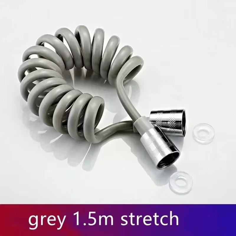 Universal Flexible Shower Hose with Spring Extension Hand Sprayer Pipe Connector for Bathroom Toilet Bidet - Durable Spring Tube