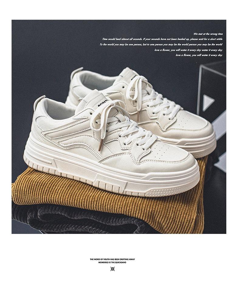Men's Shoes Fashion 2024 New Tall Little White Shoes for Boys Spring Korean Versatile Sports Thick Sole Casual Board Shoes