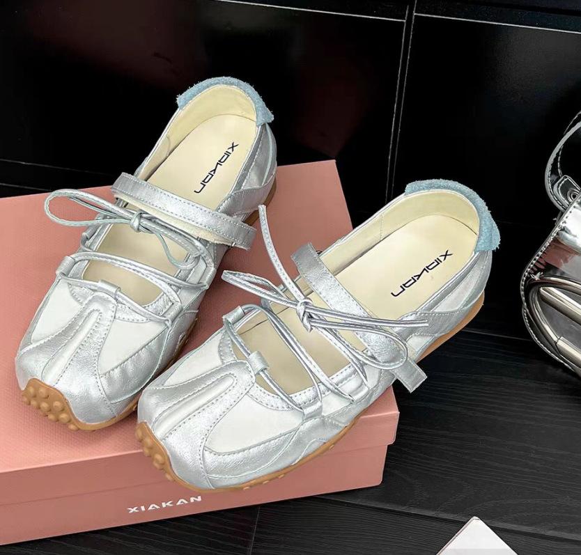 

Mary Jane s height-increasing ballet training shoes for women s 2025 new small summer platform casual sports shoes sandals 40 серебряный