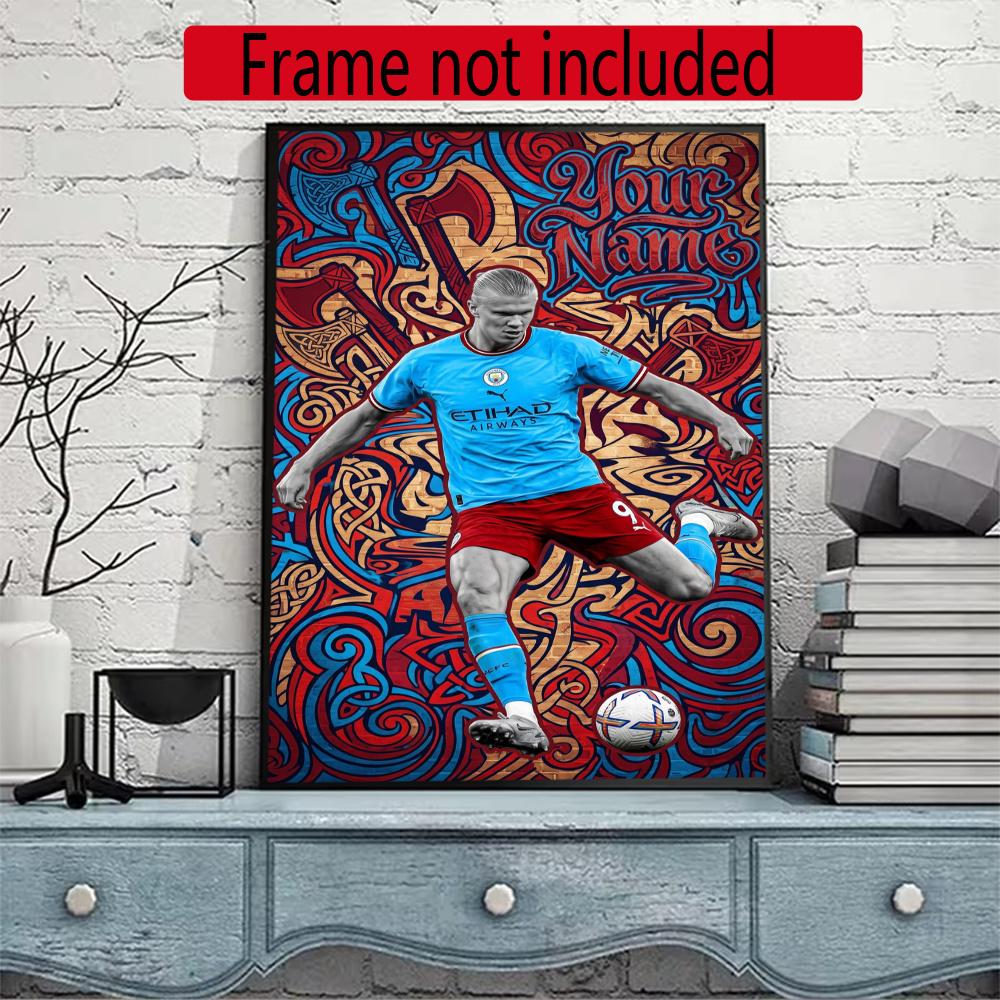 Haaland Customize Your Name Diamond Painting Round Diamond Diy Frameless Holiday Artwork Suitable For Home Office Wall Decoration